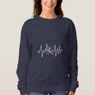Barber Shop - Barber Scissors Comb Heartbeat Sweatshirt