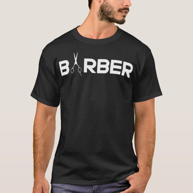 Barber Shop Barbers Gifts ,Barber logo design insp T-Shirt (Front)