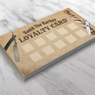 Barber Shop Barbershop Customer Loyalty Punch Card