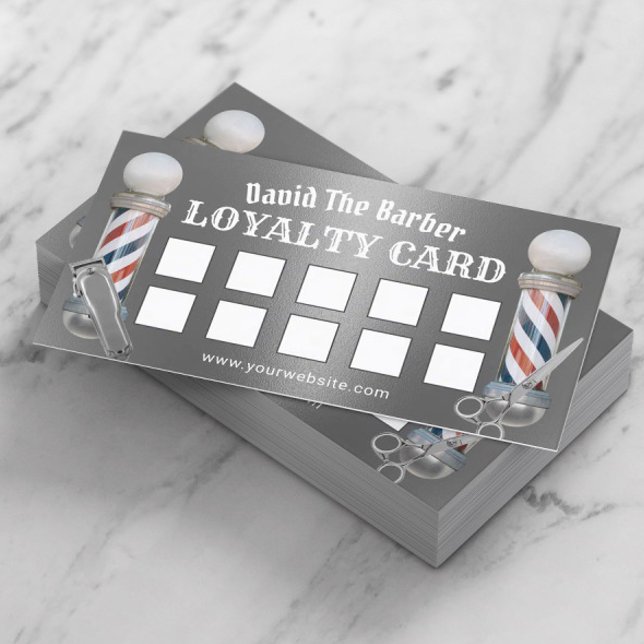 Barber Shop Barbershop Metallic Silver Loyalty (Creator Uploaded)
