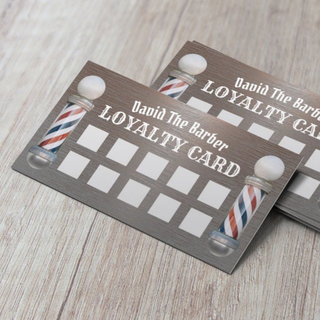 Barber Shop Barbershop Professional Metal Loyalty Card (Creator Uploaded)