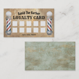 Barber Shop Barbershop Vintage Bronze Loyalty Card