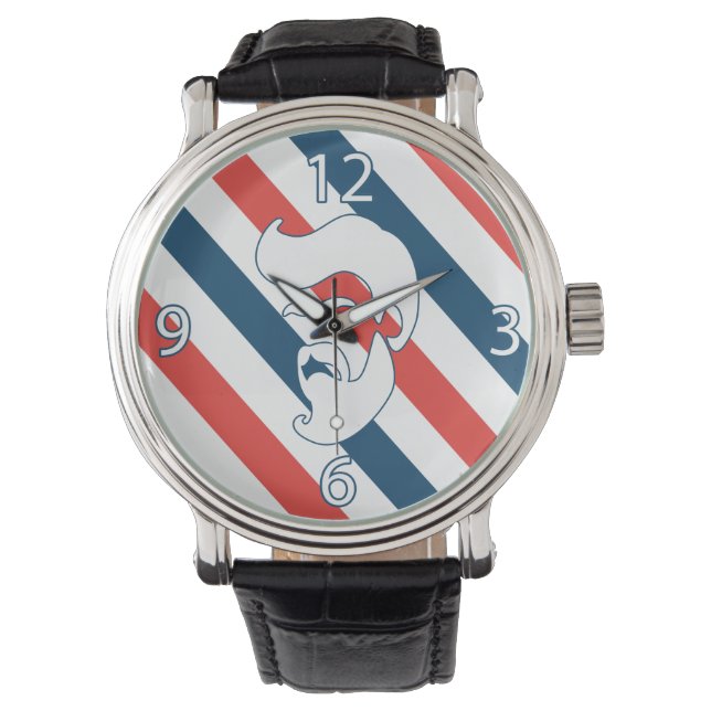 Barber Shop Bearded Man Watch (Front)