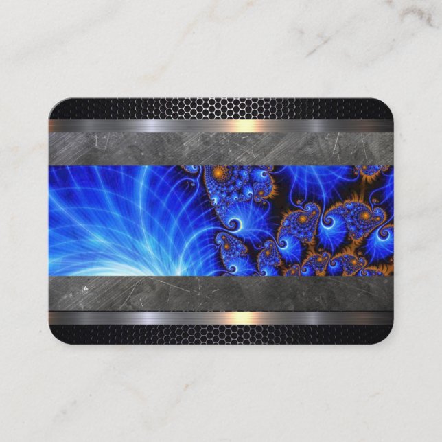 Barber Shop Blue Abstract Business Card (Front)