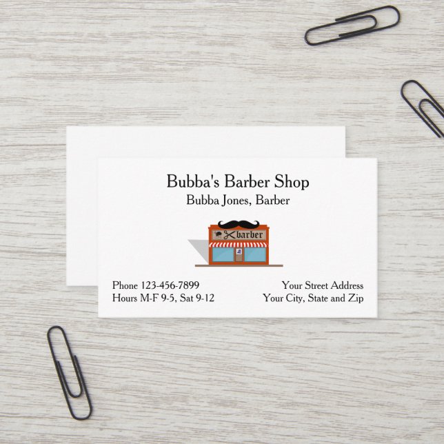 Barber Shop Business Card (Front/Back In Situ)