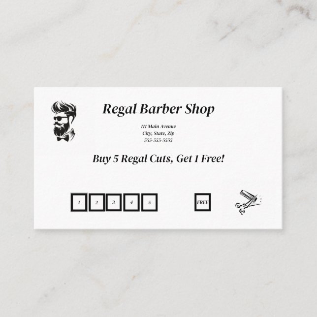 Barber Shop Business Card / Barber Shop Loyalty  (Front)
