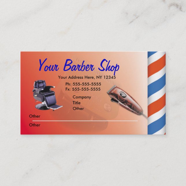 Barber Shop Business Cards (Front)