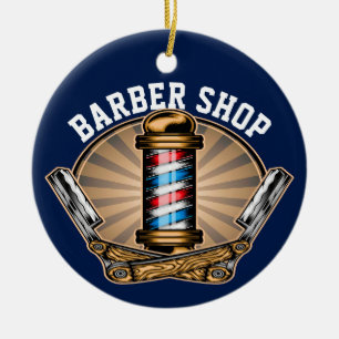 Barber Shop Ceramic Ornament