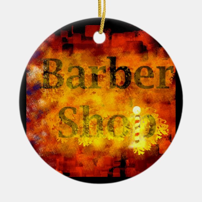 Barber Shop Ceramic Ornament (Front)
