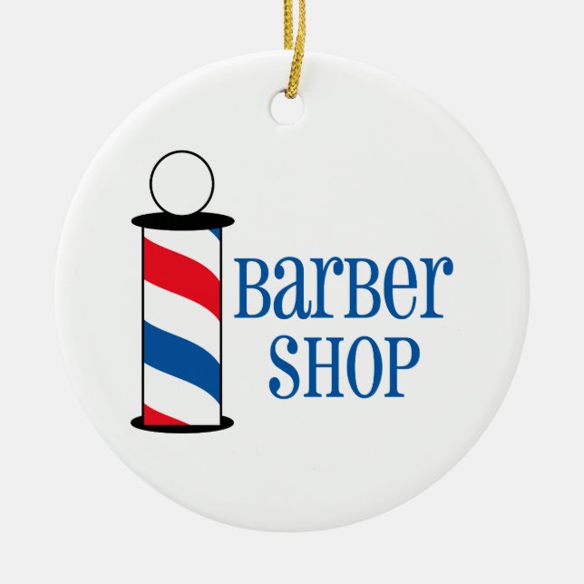 Barber Shop Ceramic Tree Decoration (Front)