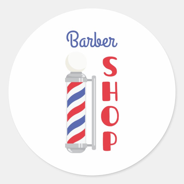 Barber Shop Classic Round Sticker (Front)