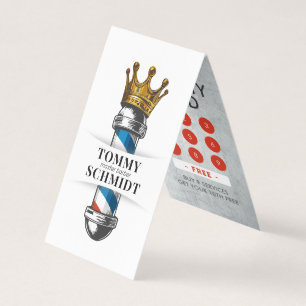 Barber Shop Crown Barber Pole Appointment Loyalty Business Card