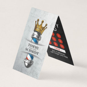 Barber Shop Crown Barber Pole Appointment Loyalty Business Card
