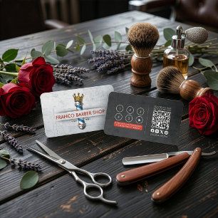 Barber Shop Crown Barber Pole Hair Salon Loyalty Business Card