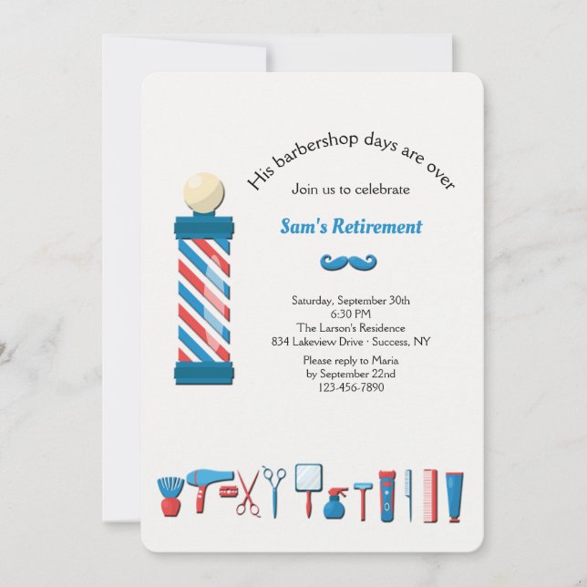 Barber Shop Elements Invitation (Front)