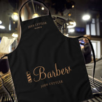 Barber shop employee personalised black and gold