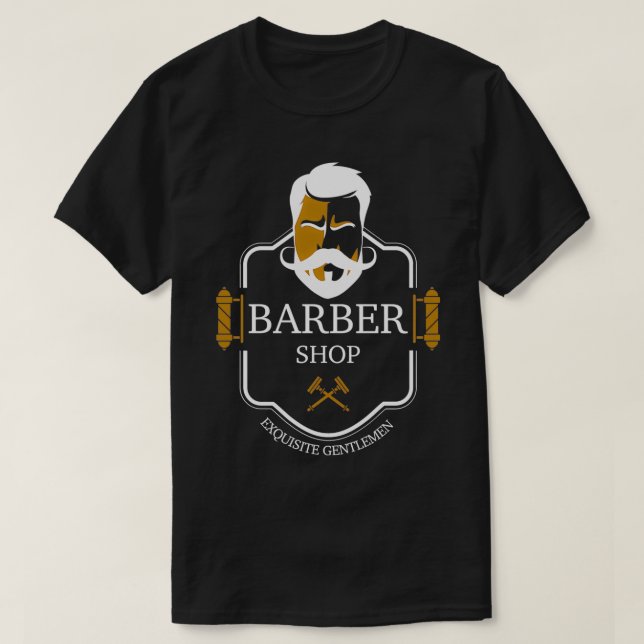 Barber Shop Exquisite Gentlemen Haircut Hairstyle  T-Shirt (Design Front)