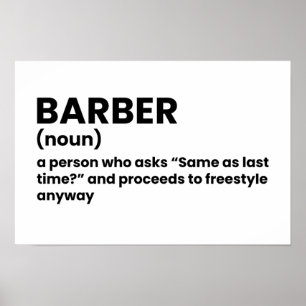 Barber Shop Funny Definition Poster