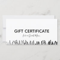 Barber Shop Gift Certificate Black Sketch Simple
