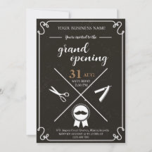 Barber Shop grand opening invitation