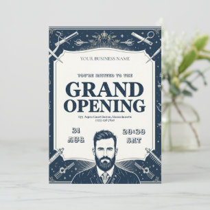 Barber Shop grand opening invitation