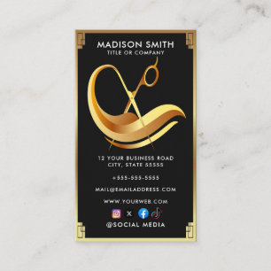 Barber Shop Hair Stylist Professional Barbershop B Business Card