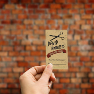 Barber Shop Hair Stylist Retro Appointment Card