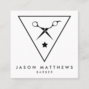 BARBER SHOP Haircut & Shave Square Business Card