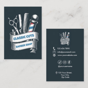 Barber Shop Hairdresser Business Card