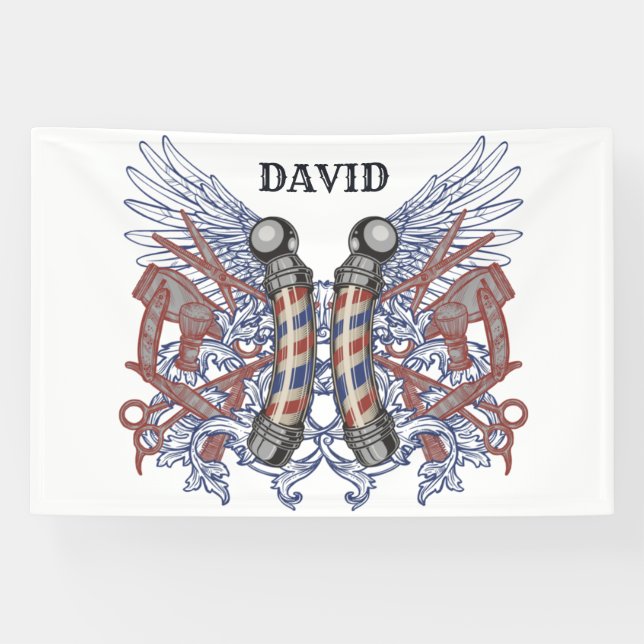 Barber Shop Hairdresser Personalise Banner (Horizontal)