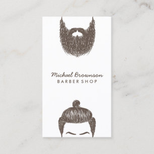 Barber Shop hipster beard moustache hair salon Business Card