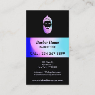 Barber Shop hipster hologram Business Card