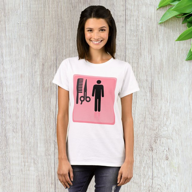 Barber Shop Icon Haircut Comb and Scissors  T-Shirt (Creator Uploaded)