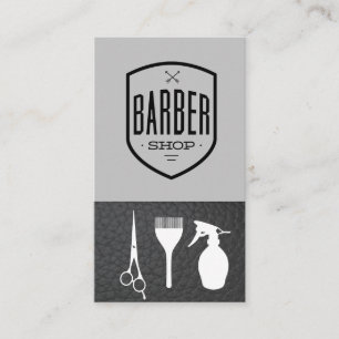 Barber Shop Leather Shaving Blade Business Card