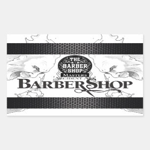 Barber Shop Logo Rectangular Sticker