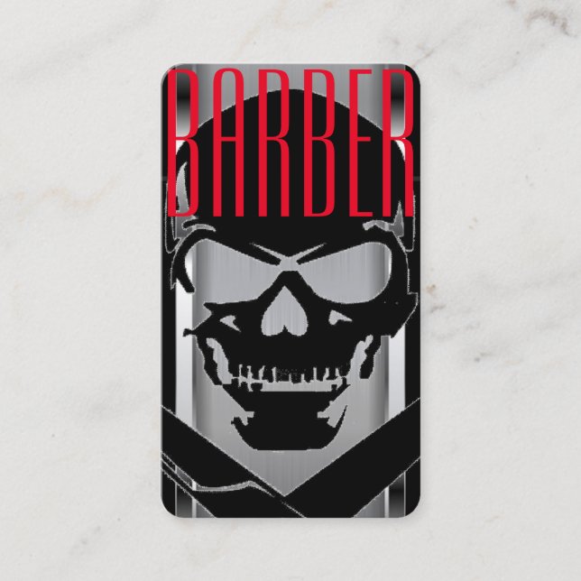 Barber shop logo / skull business card (Front)