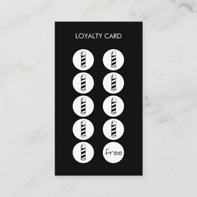 Barber Shop Loyalty Punch Card (Front)