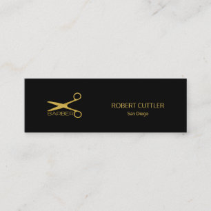 Barber shop luxury simple gold black template mini business card