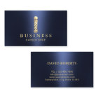 Barber Shop Modern Navy & Gold Hair Stylist 