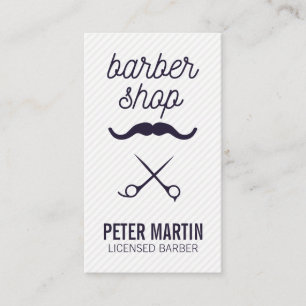 Barber Shop Moustache Shave and Haircut Business Card