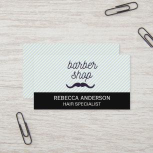 Barber Shop Moustache Stripes Background Business Card