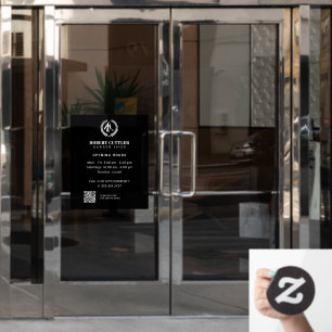 Barber shop opening hours custom logo QR CODE