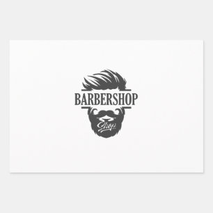 Barber Shop Pattern Wrapping Paper