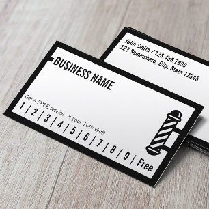 Barber Shop Plain Minimalist Loyalty Punch Card