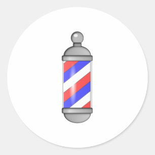 Barber Shop Pole Classic Round Sticker