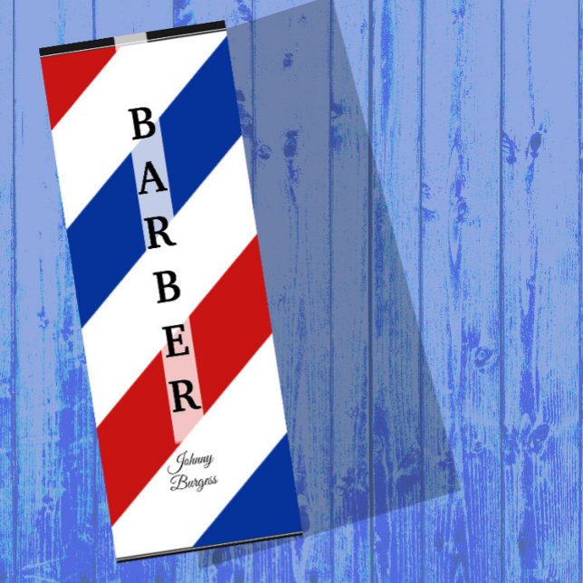 Barber Shop Pole Hairdresser Professional  Modern Mini Business Card (Creator Uploaded)