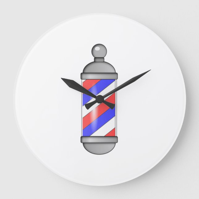 Barber Shop Pole Large Clock (Front)