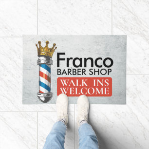 Barber Shop Poles Barbershop Hair Stylist Welcome Doormat
