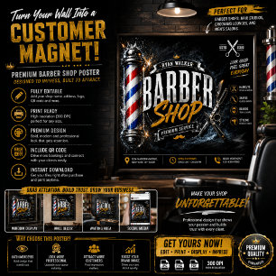 Barber Shop Poster   Barbershop Advertising Design