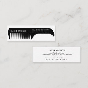 Barber Shop Professional Hair stylist comb modern Mini Business Card